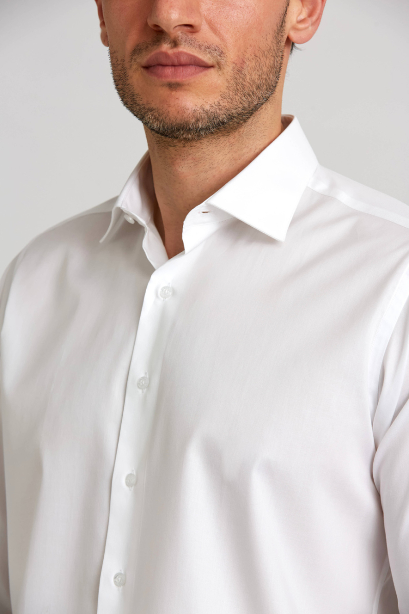Regular Fit Beyaz Klasik Erkek Gömlek - 4