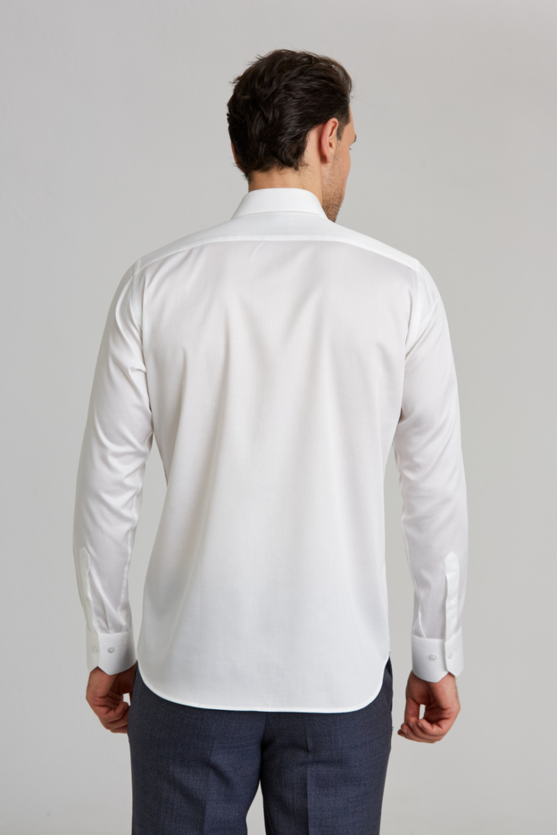 Regular Fit Beyaz Klasik Erkek Gömlek - 2