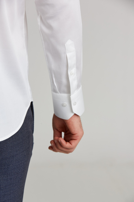 Regular Fit Beyaz Klasik Erkek Gömlek - 5