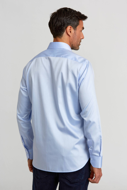 Regular Fit Mavi Klasik Erkek Gömlek - 2