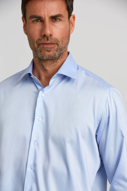 Regular Fit Mavi Klasik Erkek Gömlek - 3