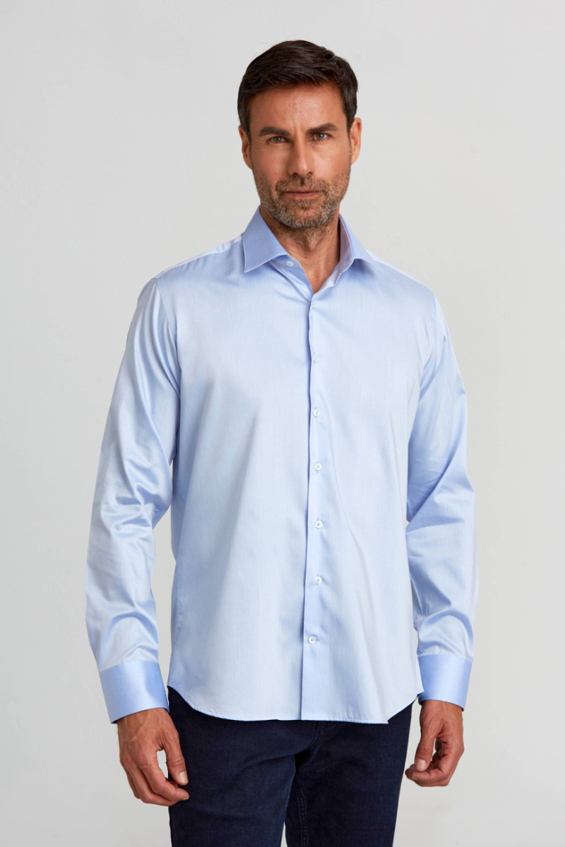 Regular Fit Mavi Klasik Erkek Gömlek - 1