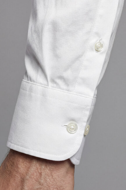 Regular Fit Pamuk Beyaz Erkek Gömlek - 5
