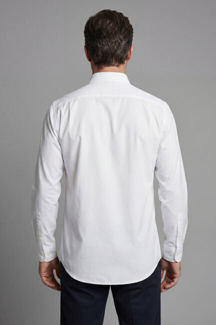 Regular Fit Pamuk Beyaz Erkek Gömlek - 2