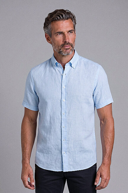 Bisse Shawl Collar Kisa Sleeand Shirt A.blue
