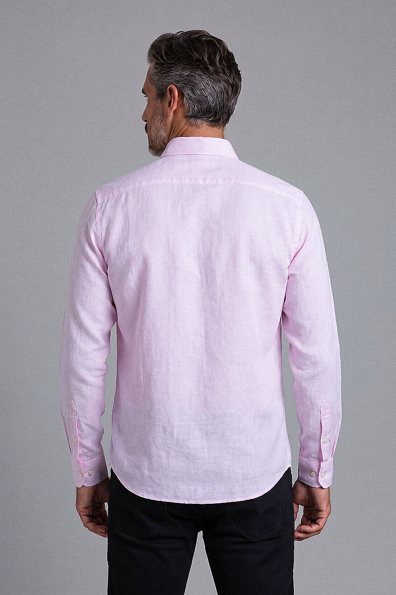 Pembe Bi̇sse Paşa Yaka Uzun Kol Gömlek - 2