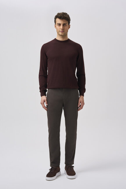 Bisse Studio Erkek Bisiklet Yaka Triko Bordo