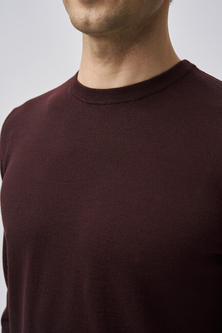 Bisse Studio Erkek Bisiklet Yaka Triko Bordo - 4