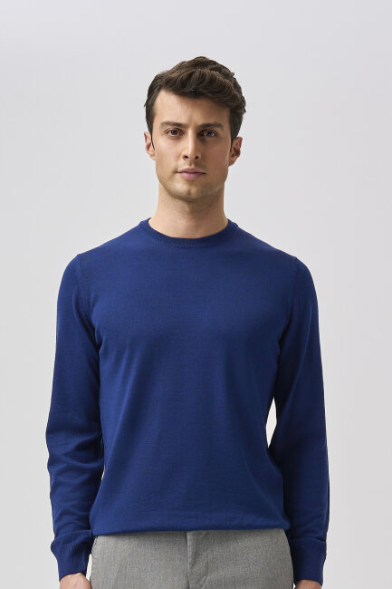 Bisse Studio Erkek Bisiklet Yaka Triko Lacivert - 5