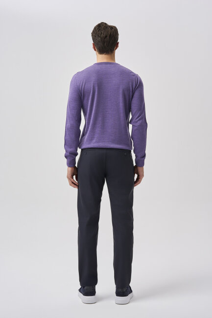 Bisse Studio Erkek Bisiklet Yaka Triko Lila - 3