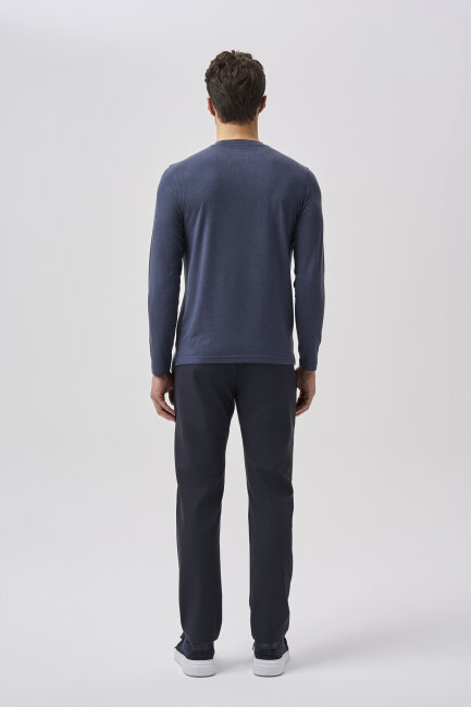 Bisse Studio Erkek Bisiklet Yaka Triko Mavi - 3