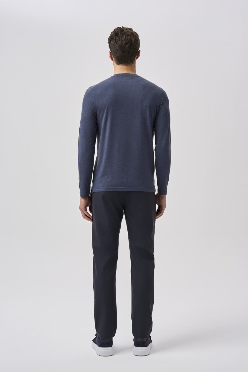 Bisse Studio Erkek Bisiklet Yaka Triko Mavi - 3