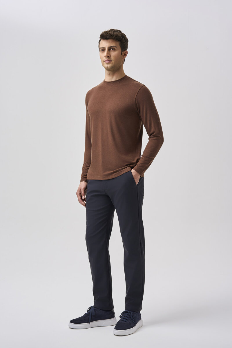 Bisse Studio Erkek Bisiklet Yaka Triko Koyu Taba - 2