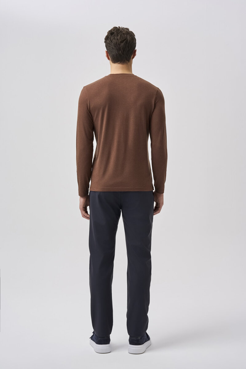 Bisse Studio Erkek Bisiklet Yaka Triko Koyu Taba - 3