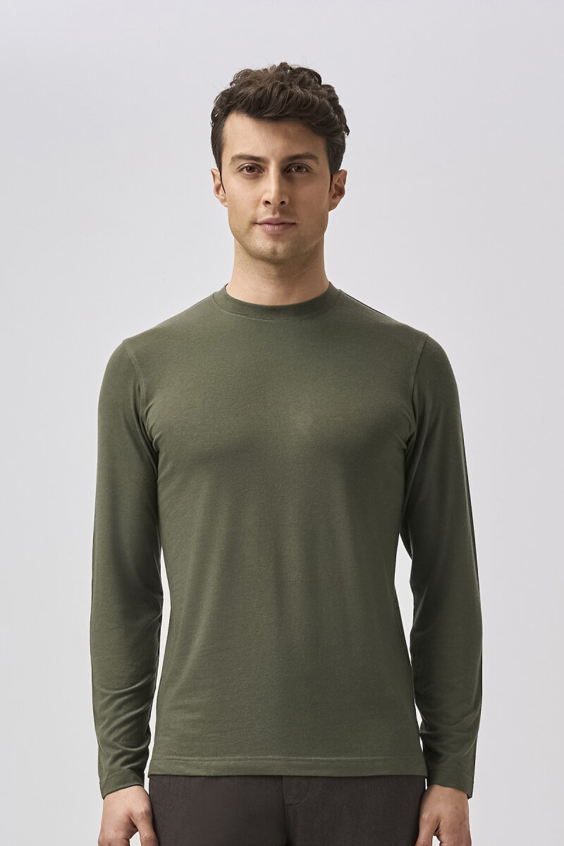 Bisse Studio Erkek Bisiklet Yaka Triko Yeşil - 5