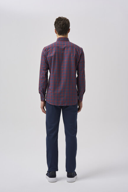 Bisse Studio Erkek Cepsiz Regular Fit Gömlek Bordo - 3