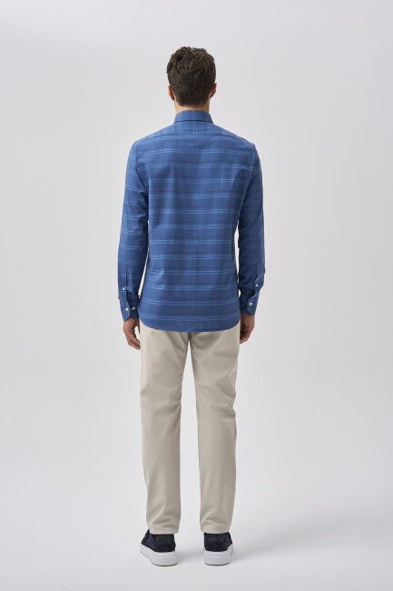 Bisse Studio Erkek Cepsiz Regular Fit Gömlek İndigo - 3