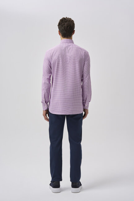 Bisse Studio Erkek Cepsiz Regular Fit Gömlek Lila - 3