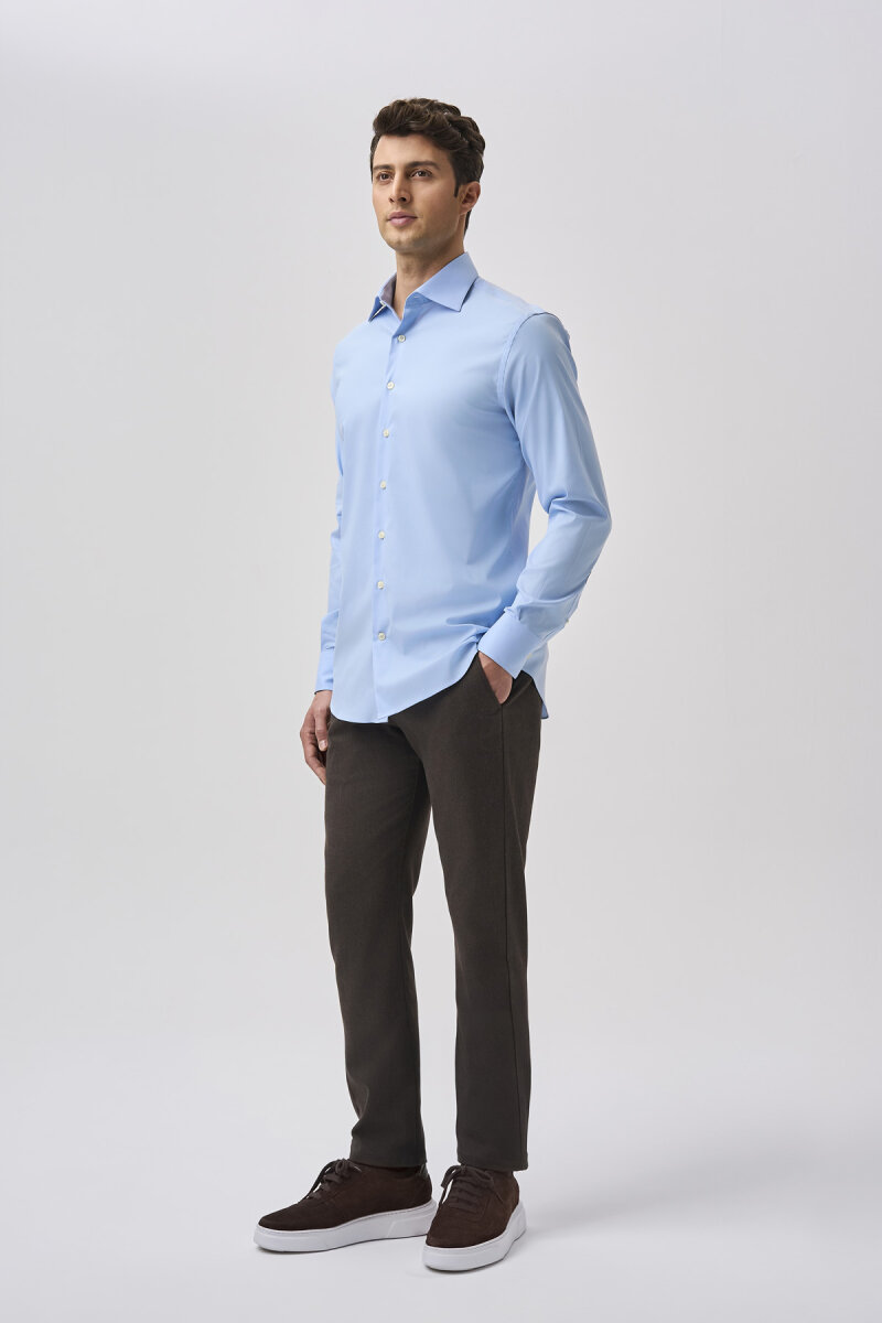 Bisse Studio Erkek Cepsiz Uzun Kollu Mavi Gömlek - 2