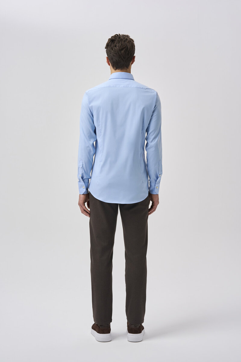 Bisse Studio Erkek Cepsiz Uzun Kollu Mavi Gömlek - 3