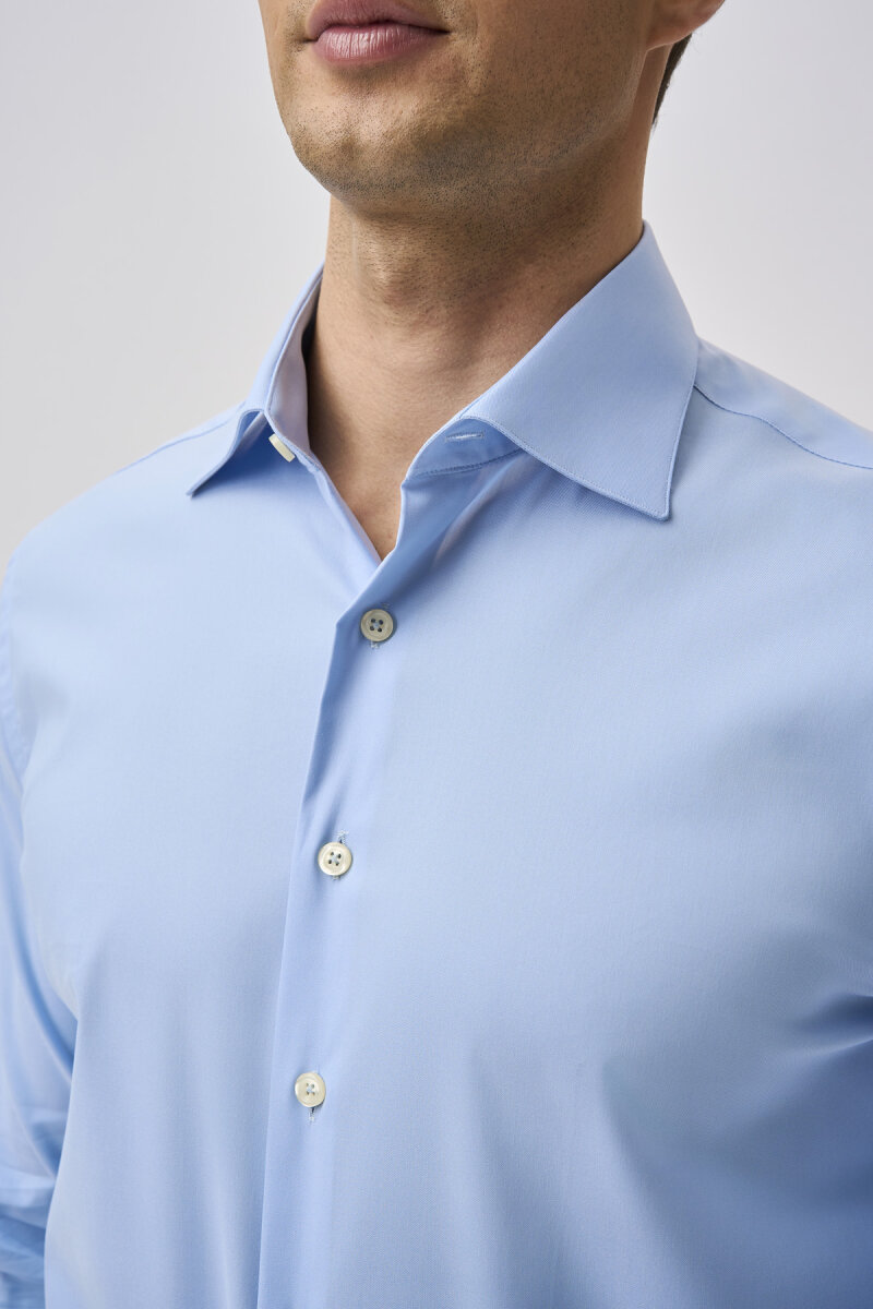 Bisse Studio Erkek Cepsiz Uzun Kollu Mavi Gömlek - 4