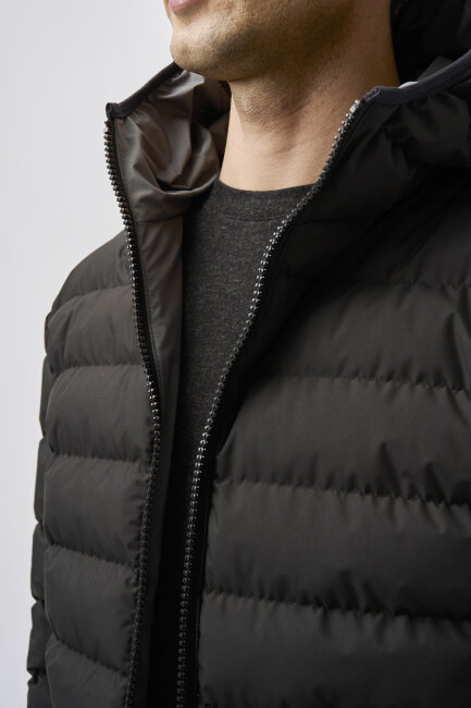 Bisse Studio Erkek Çift Taraflı Şişme Mont Siyah - Gri - 9