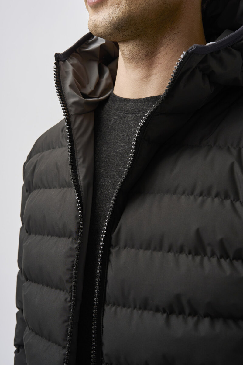 Bisse Studio Erkek Çift Taraflı Şişme Mont Siyah - Gri - 9