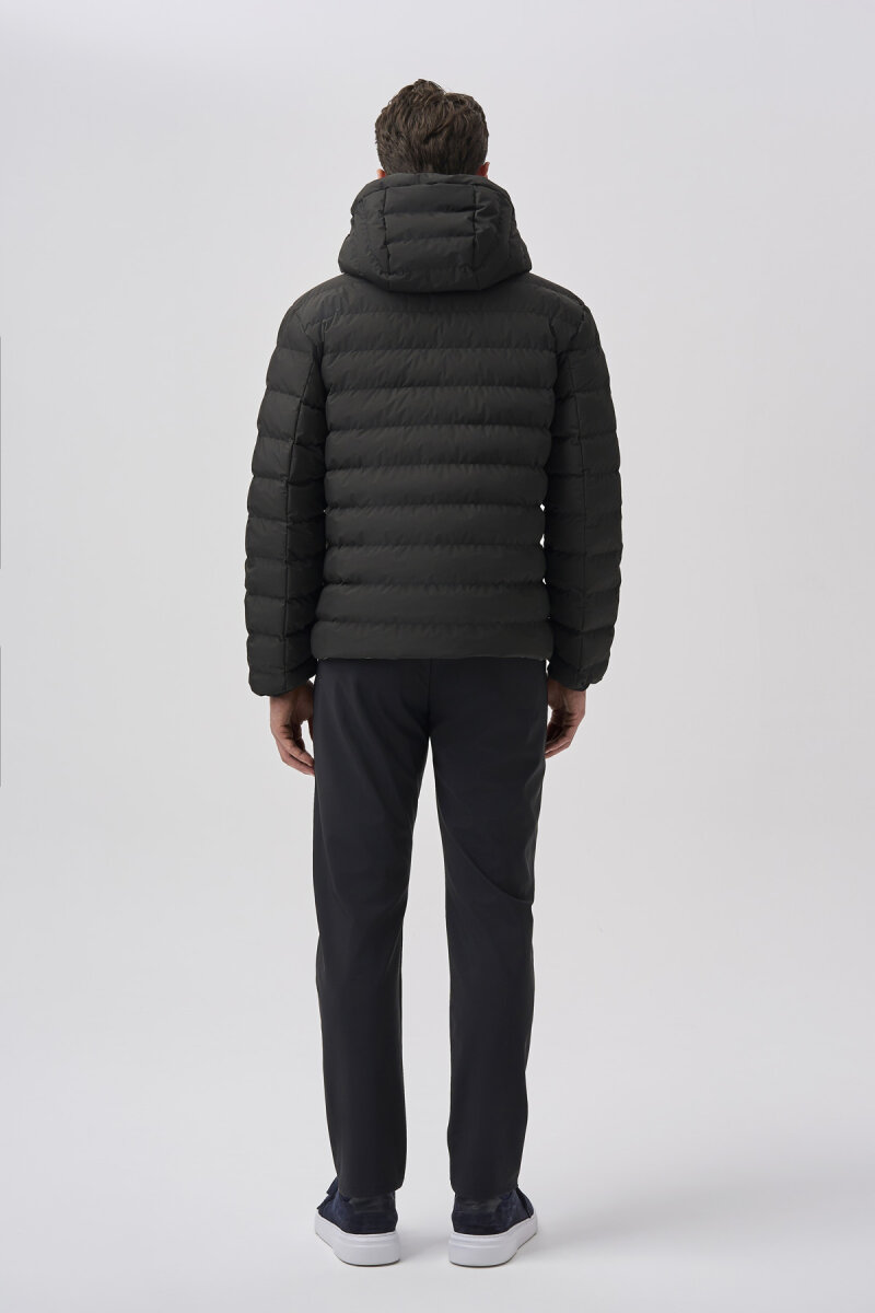 Bisse Studio Erkek Çift Taraflı Şişme Mont Siyah - Gri - 5