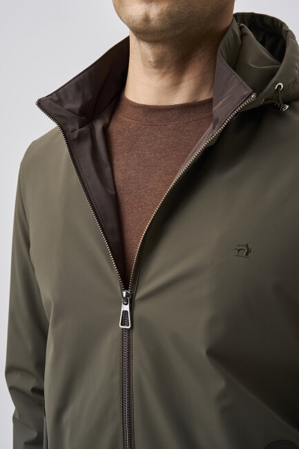 Bisse Studio Erkek Kapüşonlu Haki Mont - 5