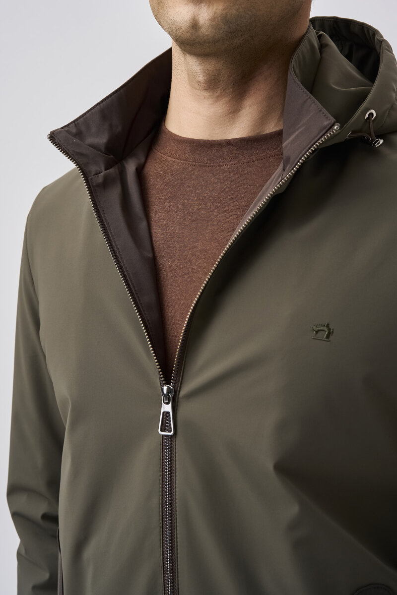 Bisse Studio Erkek Kapüşonlu Haki Mont - 5