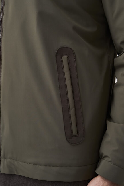 Bisse Studio Erkek Kapüşonlu Haki Mont - 4