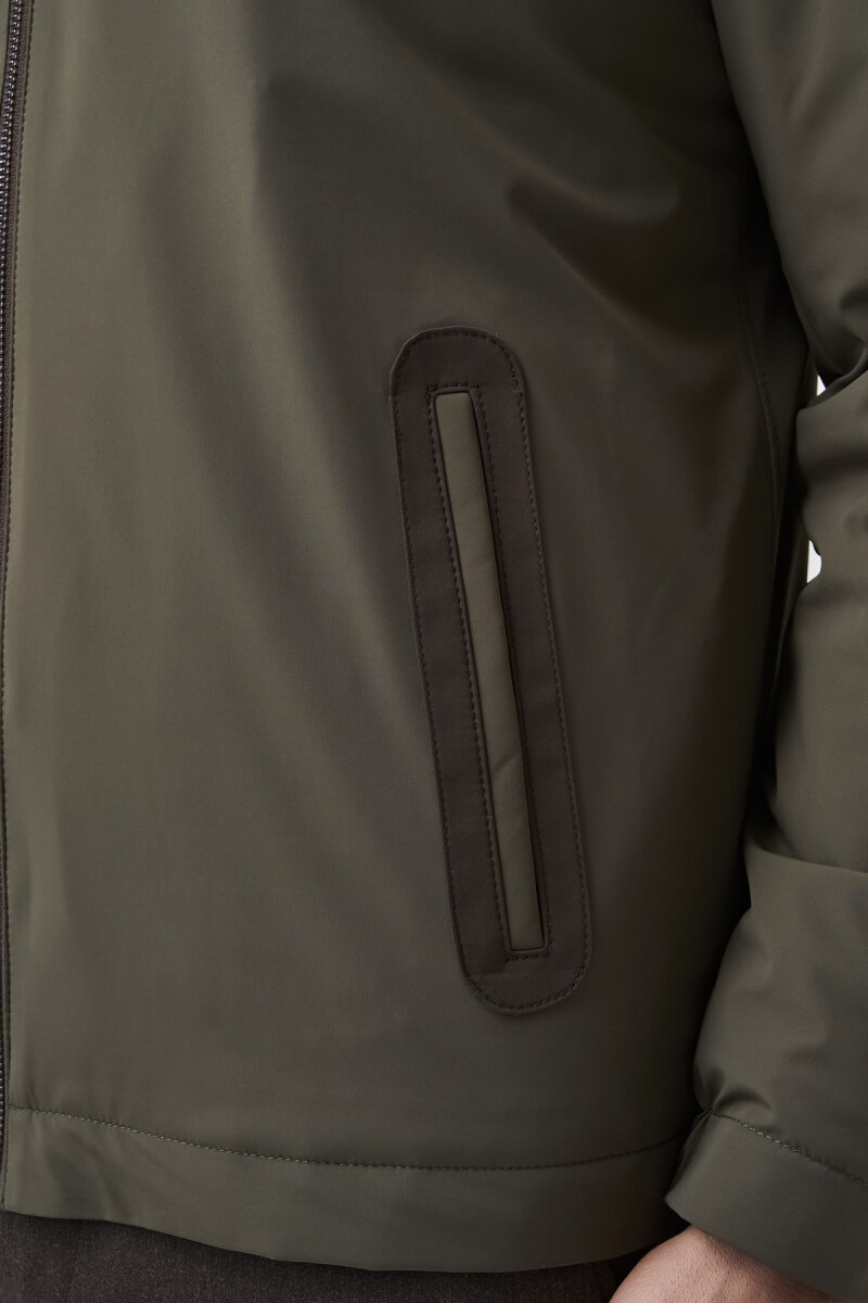 Bisse Studio Erkek Kapüşonlu Haki Mont - 4