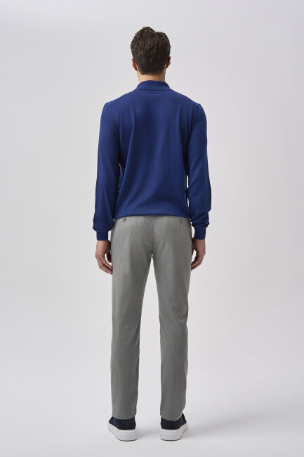 Bisse Studio Erkek Polo Yaka Fermuarlı Triko Açık Lacivert - 3