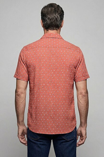 Bisse Studio Erkek Regular Fit Kısa Kol Cepsiz Kiremit Gömlek - 2