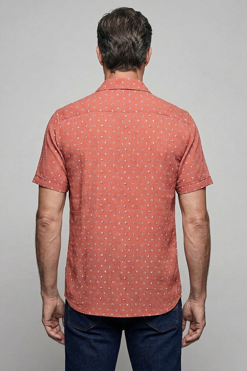 Bisse Studio Erkek Regular Fit Kısa Kol Cepsiz Kiremit Gömlek - 2