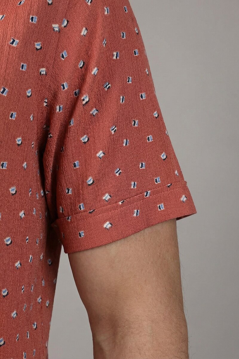 Bisse Studio Erkek Regular Fit Kısa Kol Cepsiz Kiremit Gömlek - 3