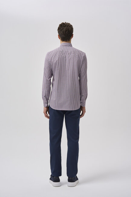 Bisse Studio Erkek Regular Fit Uzun Kollu Bordo Gömlek - 3