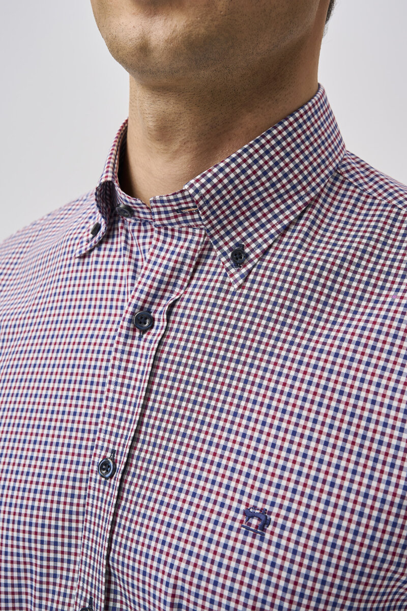 Bisse Studio Erkek Regular Fit Uzun Kollu Bordo Gömlek - 4
