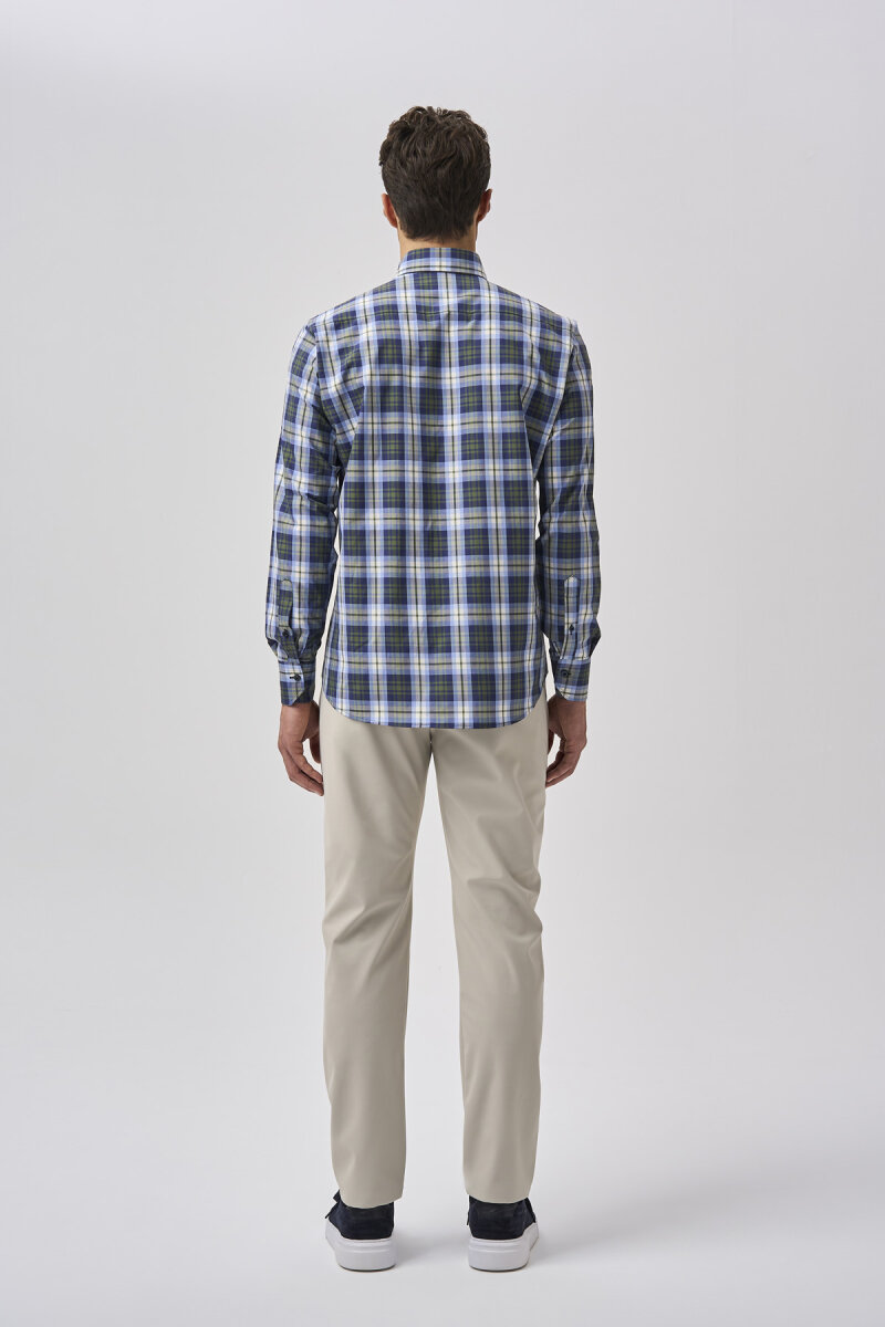 Bisse Studio Erkek Regular Fit Uzun Kollu Cepsiz Gömlek Yeşil - 3