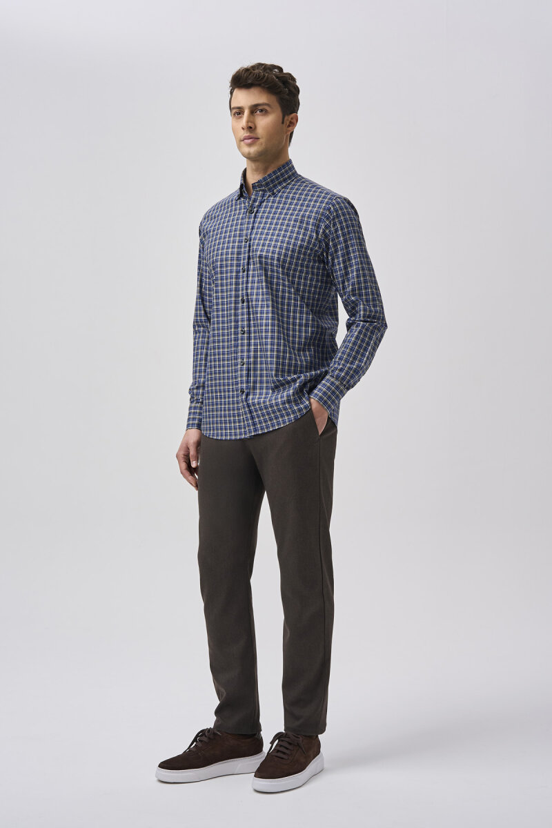 Bisse Studio Regular Fit Uzun Kollu Haki Erkek Gömlek - 2