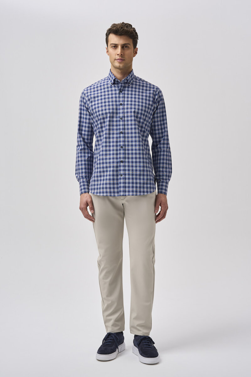 Bisse Studio Regular Fit Uzun Kollu Lacivert Erkek Gömlek - 1