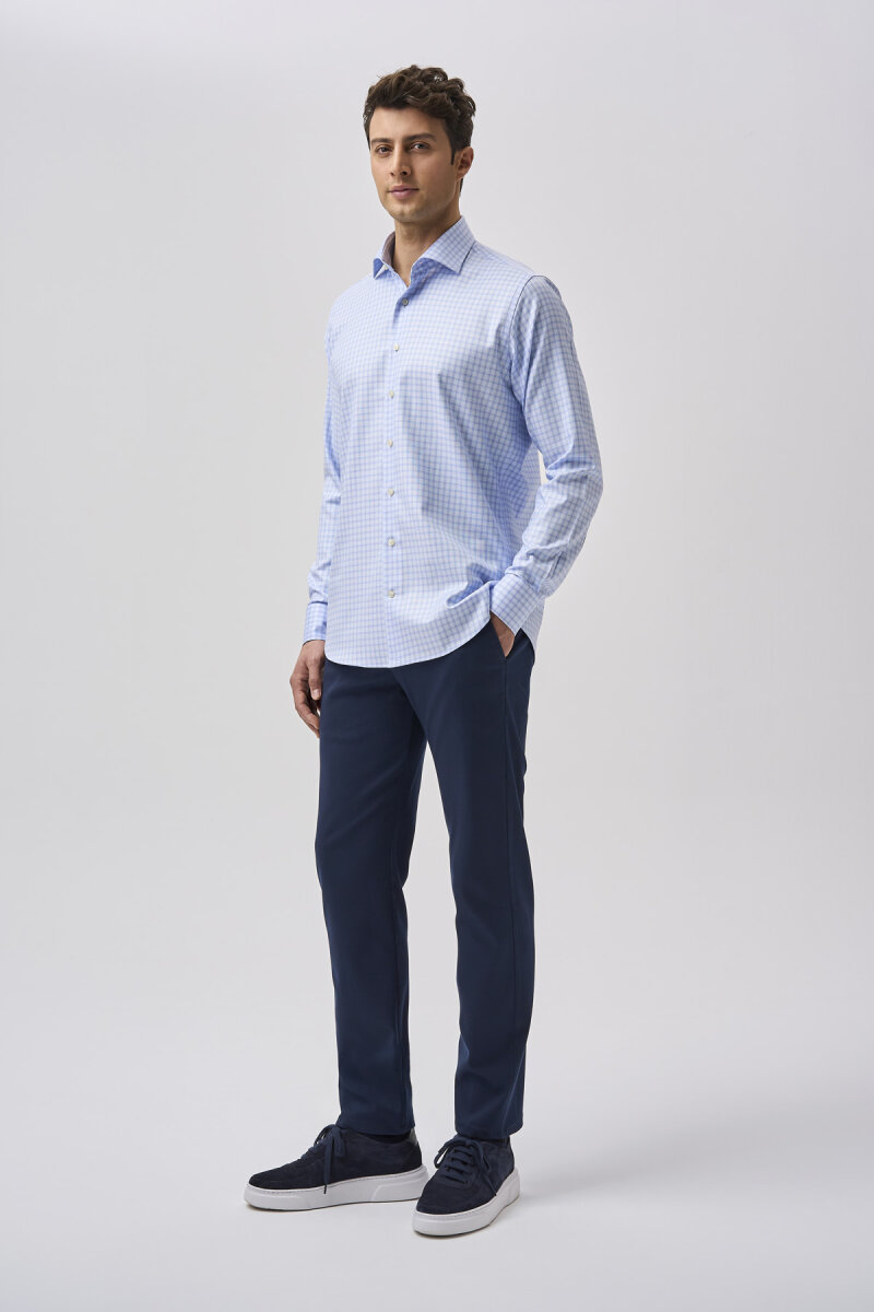 Bisse Studio Uzun Kollu Regular Fit Erkek Gömlek Açık Mavi - 2