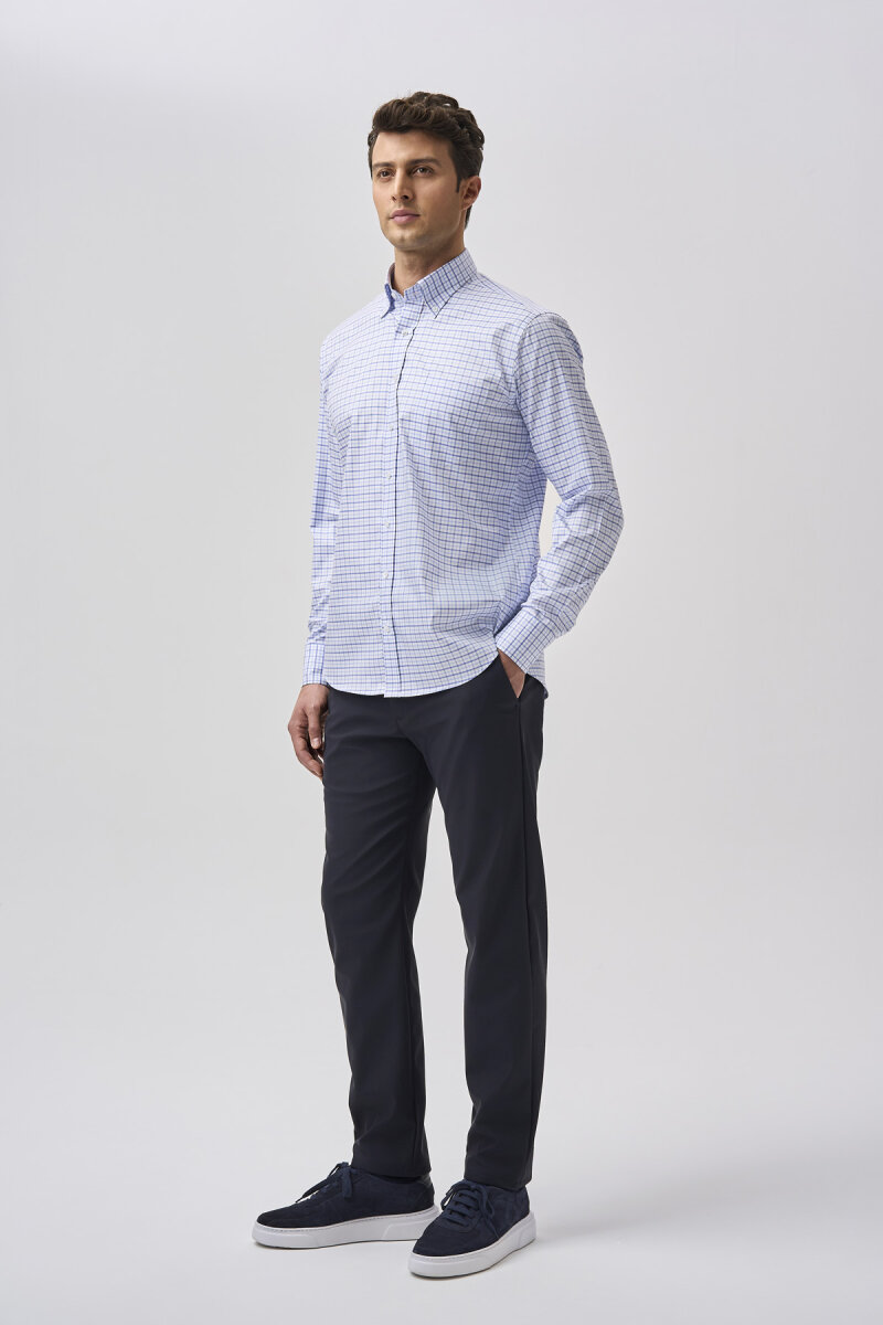 Bisse Studio Uzun Kollu Regular Fit Pamuk Erkek Mavi Gömlek - 2