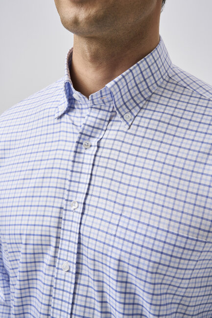 Bisse Studio Uzun Kollu Regular Fit Pamuk Erkek Mavi Gömlek - 4