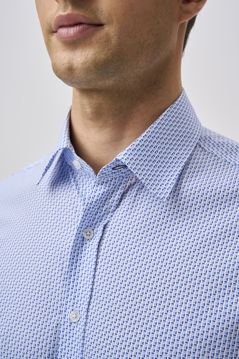 Bisse Studio Uzun Kollu Spor Yaka Erkek Gömlek Açık Mavi - 4