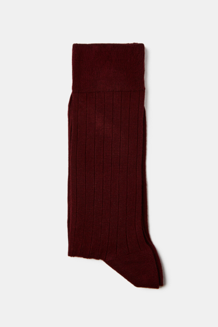 Bordo Desenli Bambu Erkek Dikişsiz Çorap Bordo