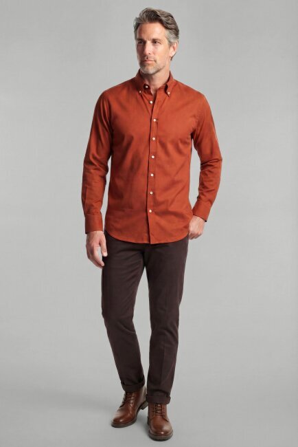 Casuel Regular Fit Spor Pamuk Kiremit Erkek Gömlek - 4