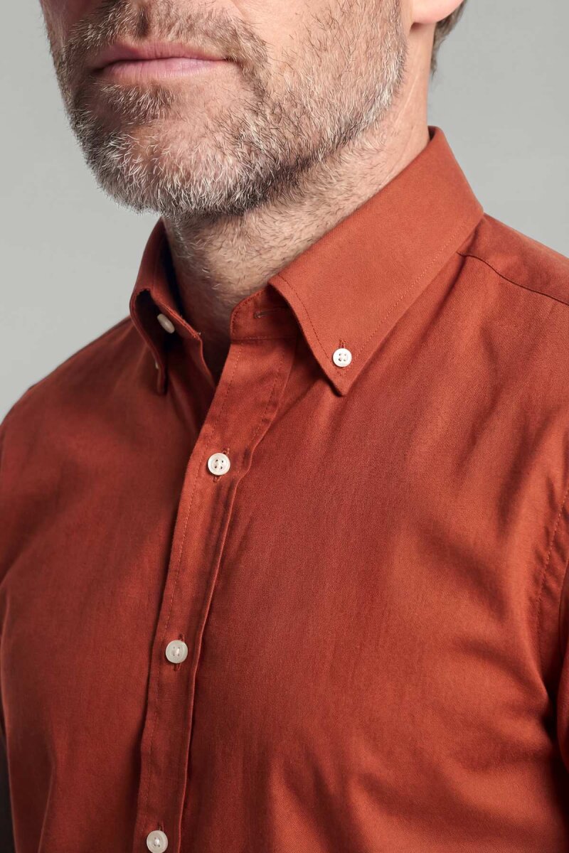 Casuel Regular Fit Spor Pamuk Kiremit Erkek Gömlek - 3