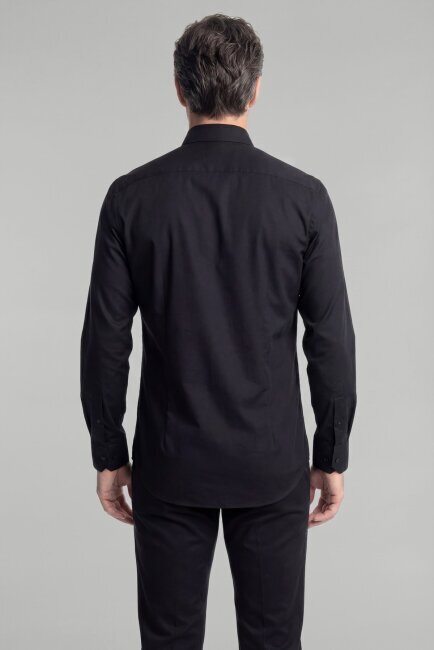 Casuel Regular Fit Spor Pamuk Siyah Erkek Gömlek - 2