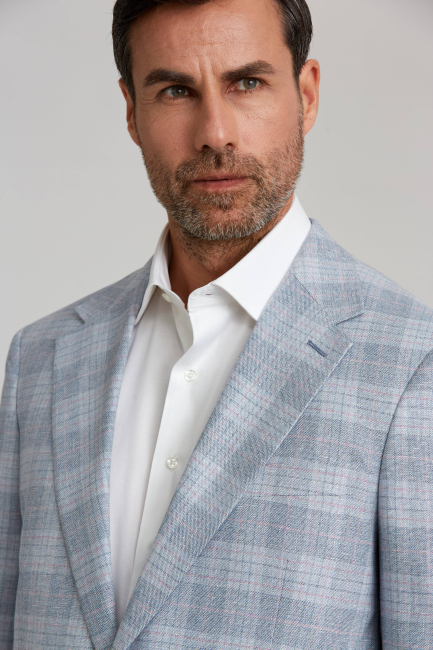 6 Drop 2 Düğmeli Çift Yırtmaçlı Ceket Mavi 